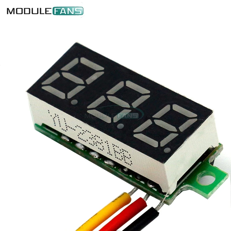 0.28 インチ 0.28 インチ LED DC 0-100V グリーン電圧計デジタル表示電圧電圧計 12V 24V 3 ワイヤー DIY 電子 DIY キット