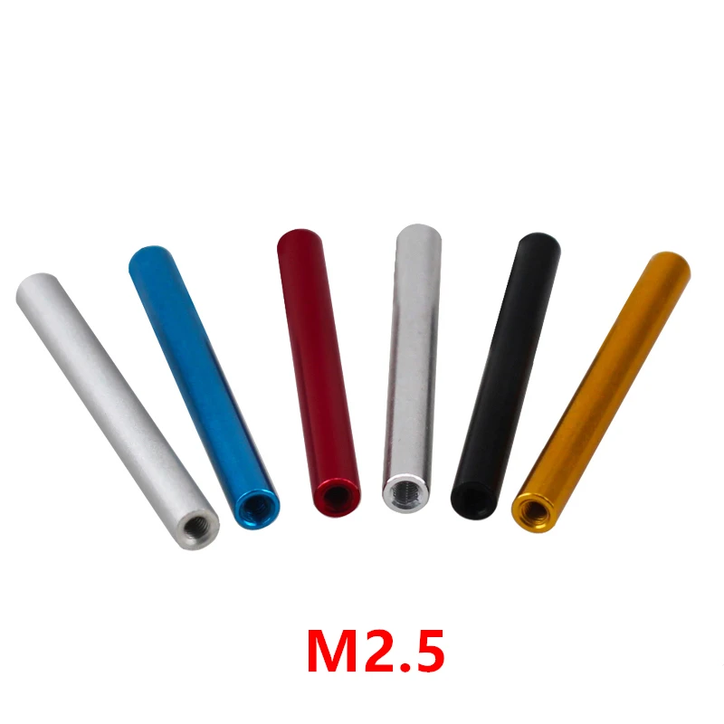 

10pcs M2.5 Aluminum Column M2.5*6/8/10/12/15/20/25/30mm aluminum Round Standoff spacer For RC Parts