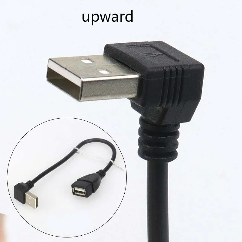 USB adapter extension transit cable USB cable male to female data extension cable 30CM100cm USB male to female cable Ltype elbo