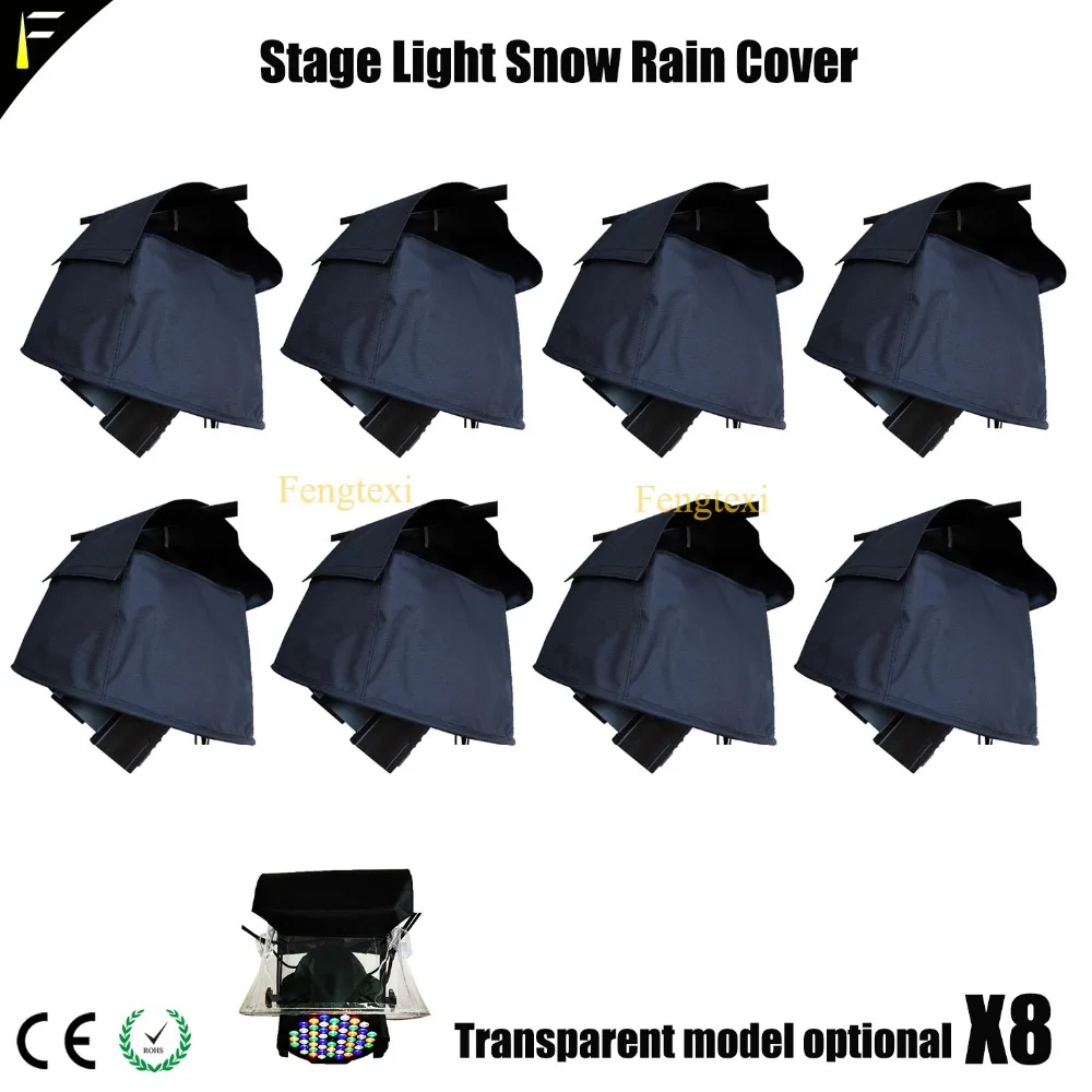 8xLOT Outdoor Stage LED Par Light Hang Cover Rain Protection Hood For LED Pars Against Rain&Liquids&Snow Black&Transparent Coat