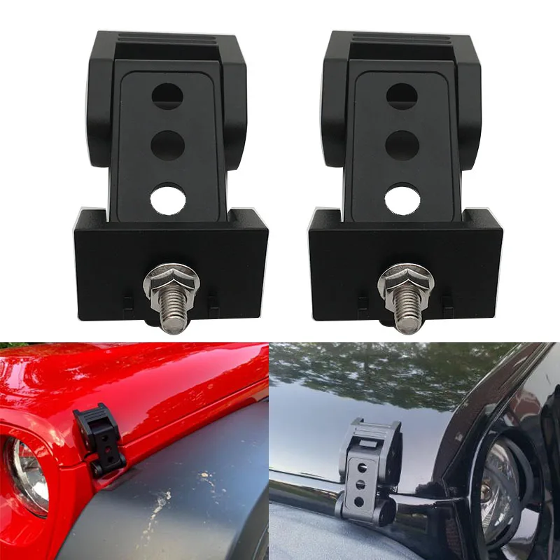 

1 Set Black Stainless Steel Latch Locking Hood Latch Kit Hood Latch Replacement for 2007-2017 Jeep Wrangler JK JKU