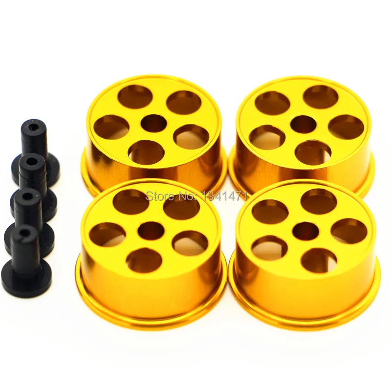 RFDTYGR MINI 4WD Middle Diameter Wheels Self-made Parts For Tamiya MINI 4WD Colored Wheel w/Aluminum Disc  L018 1Set/lot