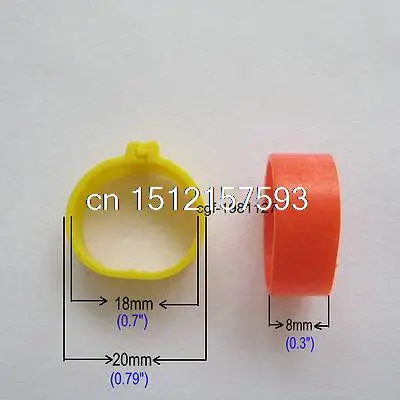 120pcs 18mm 여러 가지 빛깔의 가금류 다리 밴드 새 병아리 오리 클립 온 반지
