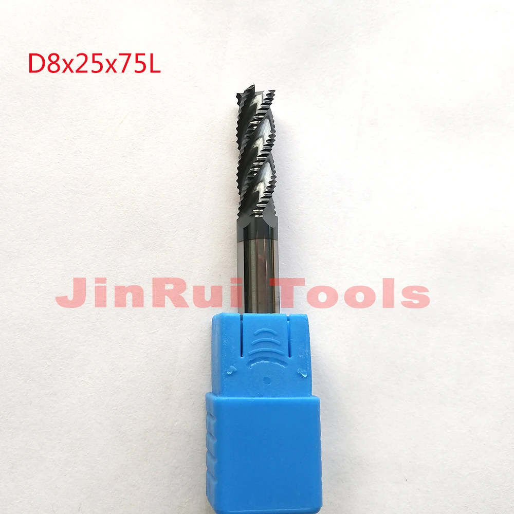Brocas de carburo sólido para fresadora CNC, herramientas de corte de 8mm, D8 x 25 x D8 x 75 HRC60, 4 flautas, 1 unidad