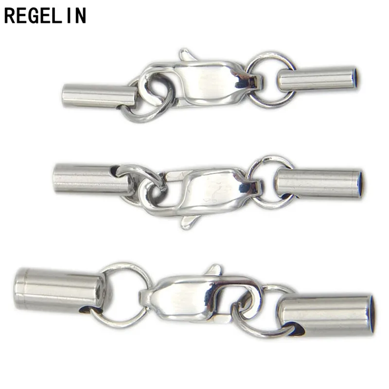 REGELIN – fermoirs et crochets en acier inoxydable, pour bricolage, cordon en cuir, anti-allergie, connecteur pour la fabrication de bijoux