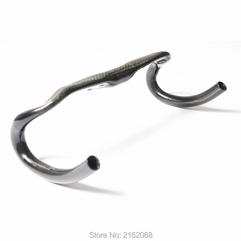 Neuester kompakter Typ Racing Rennrad glänzend matt 3K Vollcarbon-Fahrradlenker Carbon gebogener Stange 31,8 * 380-440 mm – Detail 4