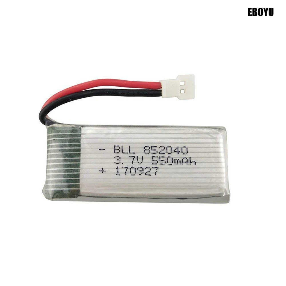 EBOYU-3.7V 550mAh 25c Lipo 배터리 + 1 ~ 4 밸런스 충전기, JXD 523 523W H43WH RC 쿼드콥터 드론 교체 배터리, 4 피스