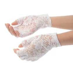 Goth Party Gants de conduite en dentelle habnommée pour femmes, mitaines anti-UV, gants courts sexy, style sans doigts, objets vintage, crème solaire, 2023