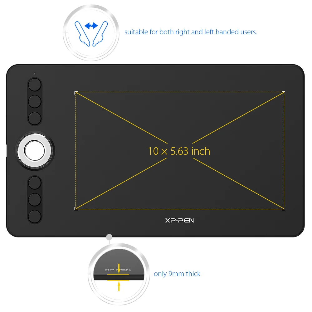 XPPen Deco 02 Graphics Drawing Tablet Pen Tablet with P06 Battery-Free Passive Stylus and Shortcut Keys (8192 levels pressure)