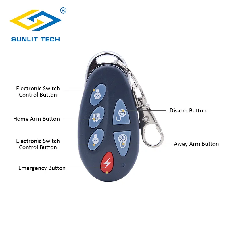 2 uds PB-403R 433MHz 868MHz Control remoto brazo desarmar SOS para sistema de alarma de seguridad de enfoque ST-VGT ST-IIIB ST-V ST-IIIB ST-IVB