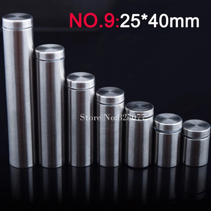 

Wholesale 500PCS 25*40mm Stainless Steel Fasteners Advertisement Glass Standoff Hollow Screw Glass Acrylic Display Screw KF841