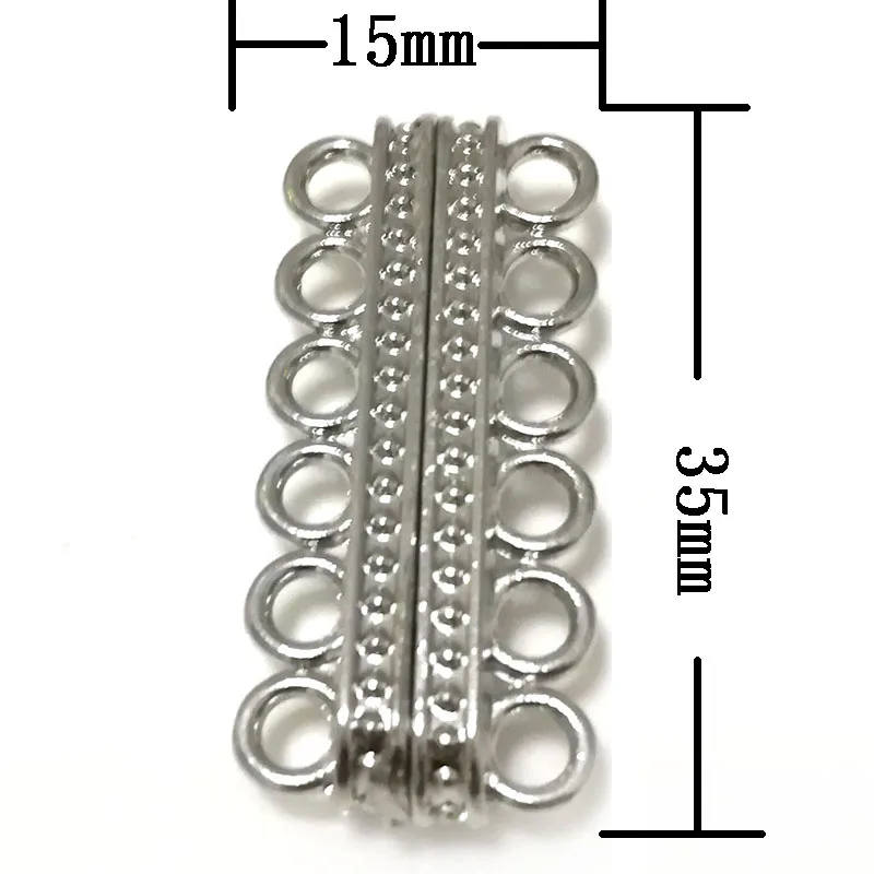 

15x35mm 6 Rows Silver Magnetic Necklace Clasp