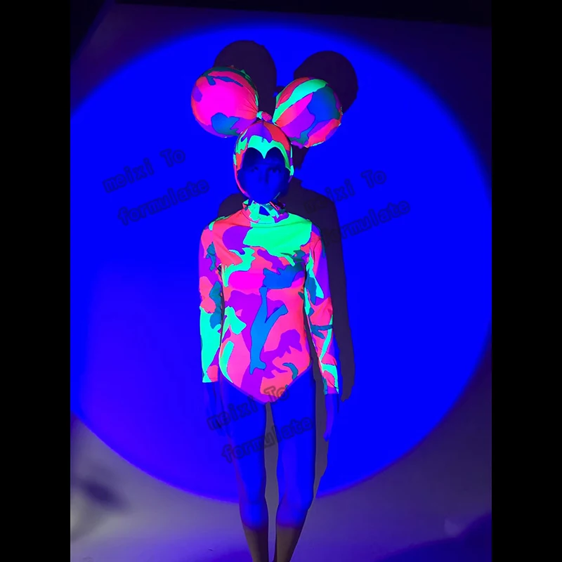 fluorescent mickey A series of elastic jumpsuit nightclub singers perform costumes