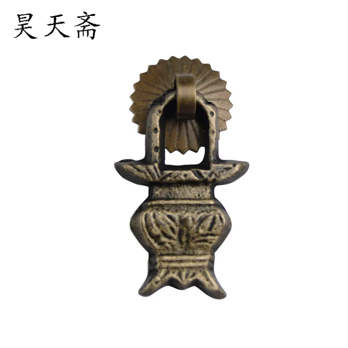 

[Haotian vegetarian] Chinese antique copper door handle drawer handle copper vase HTE-175, paragraph three color