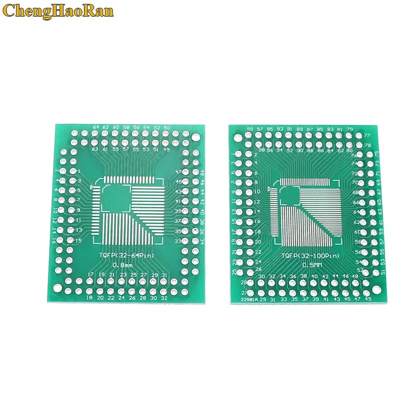 ChengHaoRan 2pcs FQFP TQFP QFP 32 44 64 80 100 LQFP to DIP Transfer Board DIP Pin Board Pitch Adapter QFP32 QFP4 QFP100 to DIP