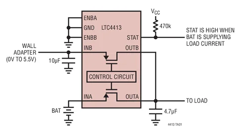 LTC4413EDD-2 LTC4413EDD LTC4413 - Dual 2.6A, 2,5 V a 5,5 V, diodos ideales rápidos en un DFN de 3mm x 3mm