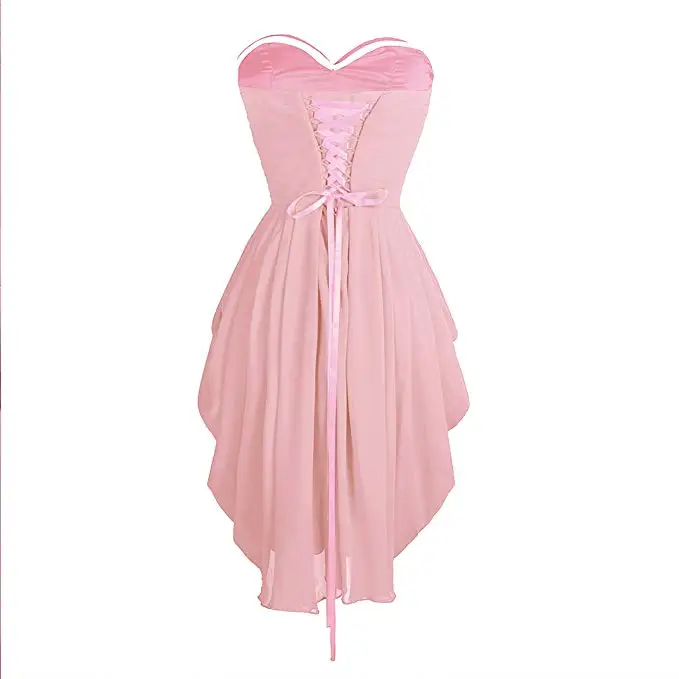 ANGELSBRIDEP Người Yêu Cocktail Ngắn Áo Voan Pleat Homecoming Đầm Nhân Dịp Đặc Biệt Mini Chính Thức Vũ Hội Đảng Bầu