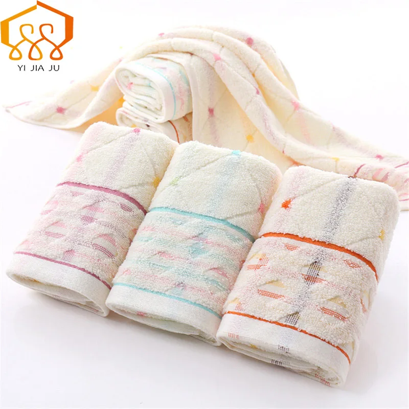 New Arrival Hand Towel Cotton Towels Solid Rhombic Plaid Jacquard Face Towel Gift Breathable Quick Dry Towels Bathroom 34*76cm