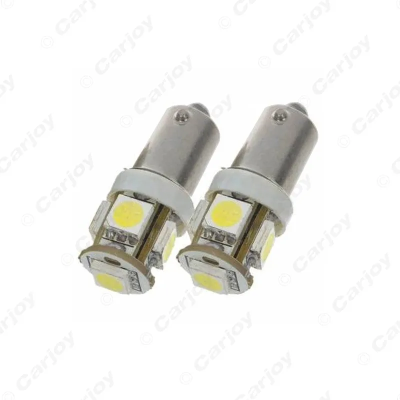 LEEWA 5pcs DC12V Auto BA9S 1.2W 5050 5-SMD Car LED Light License Plate LED Lamp 7-Color  #CA1534