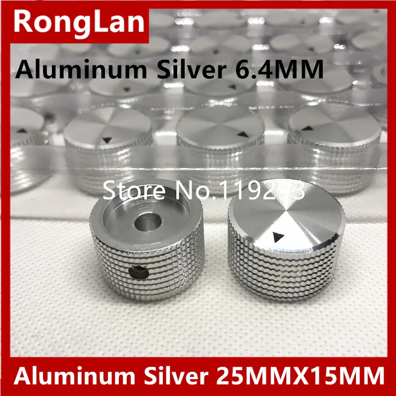 [BELLA]Aluminum Silver Aluminum potentiometer knob hole 6.4MM cap 25MMX15MM--50PCS/LOT