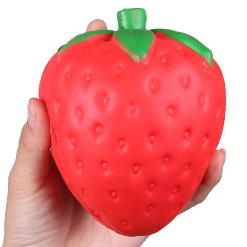 Jumbo Strawberry Squishy Simulation Fruit PU Bread Slow Rising Cream Scented Soft Squeeze Toy Stress Relief for Kid Funny Gift