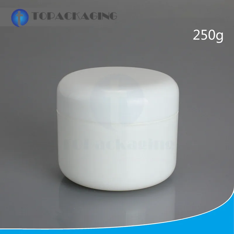 250G Cream Jar,White Double Layer Plastic Mask Makeup Sub-bottling,Empty Cosmetic Container,Sample Canister,100PCS/LOT