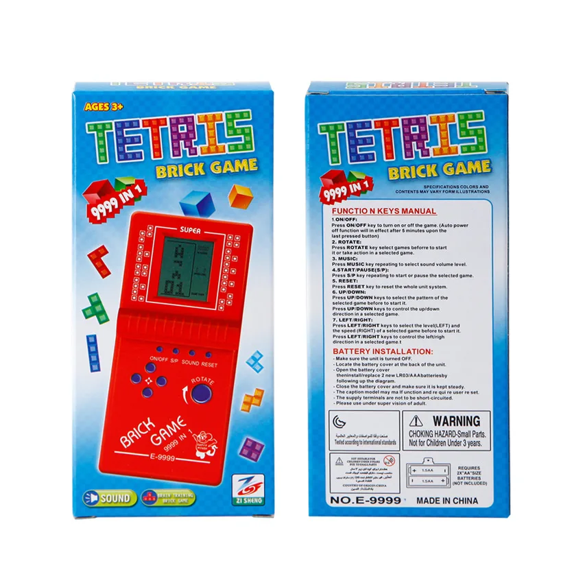 Cdragon Classic Childhood Tetris Handheld Game Players LCD Electronic Games Toys Game Console Riddle Educational Toys