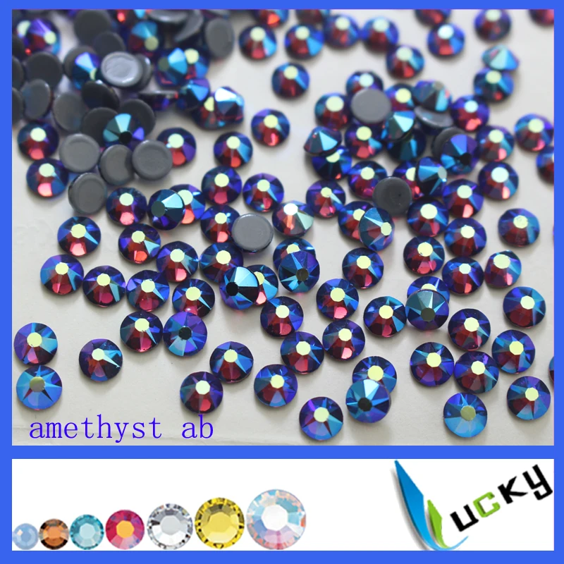 All AB Colors SS20 1440pcs Clear Crystal Hot Fix Rhinestones Face Cut Big 8 Small Iron On Hotfix Rhinestones For Motif