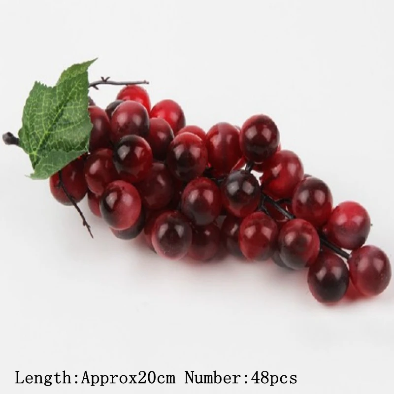 

500pcs New Bunch Lifelike Artificial Grapes Plastic Fake Decorative Fruit Food Home Decor 2 Colors