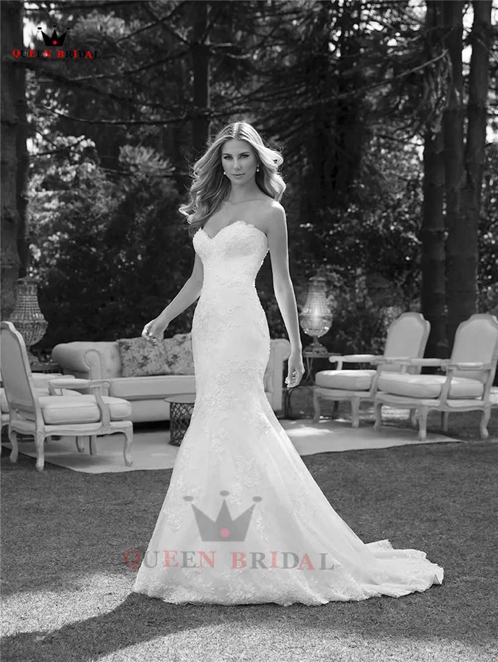 Falda desmontable de sirena hecha a medida, escote en forma de corazón, tul, encaje, cuentas, vestidos de novia de lujo, Vestido de novia 2021 WH53