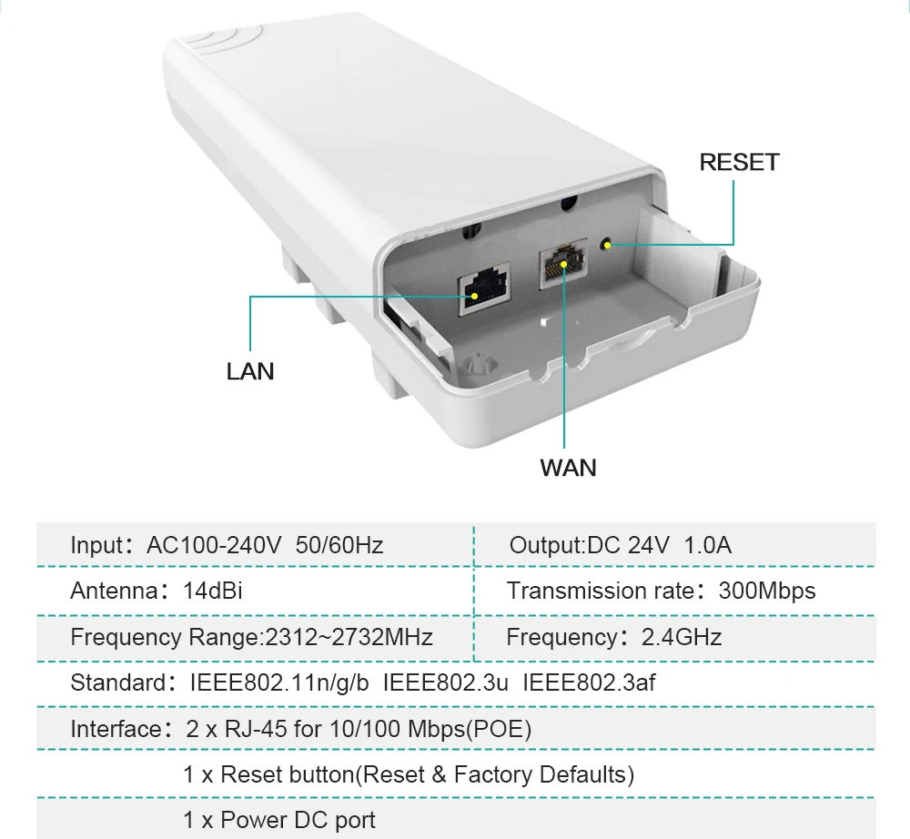 AR9344 Chipset WIFI Router WIFI Repeater Long Range 300Mbps 2.4ghz Outdoor AP Router CPE AP Bridge Client Router