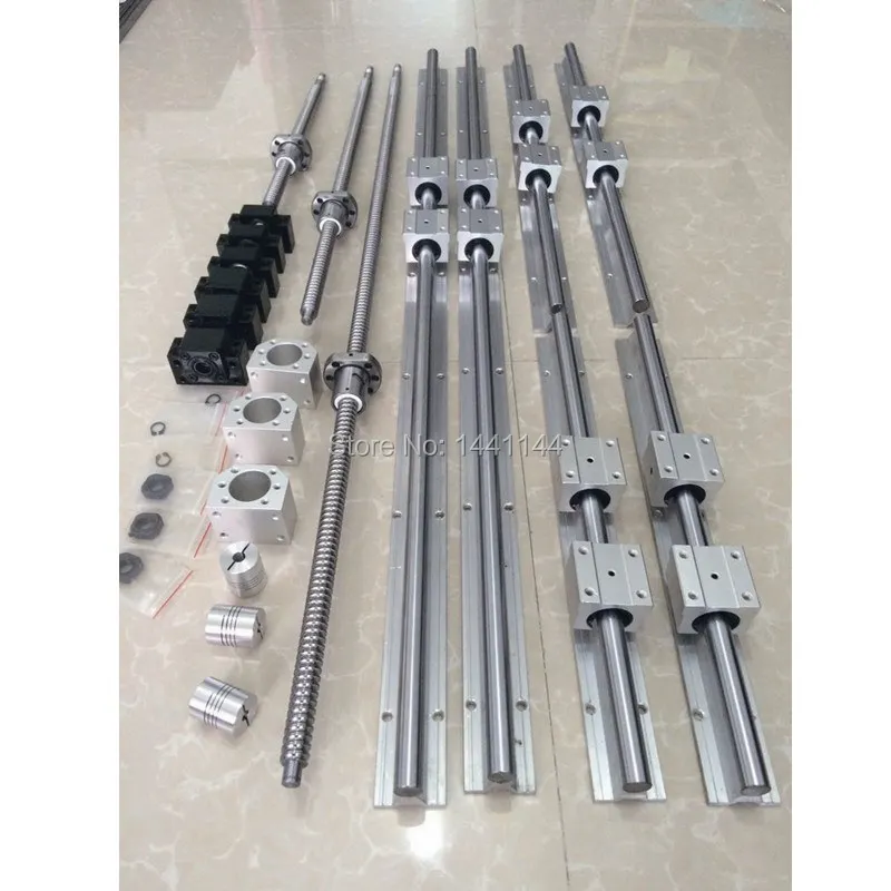 3set ballscrew RM/SFU1605 - 350/650/1050 +3 set BK/BF12 + 3sets SBR20 Linear Guide rails+3 couplers for CNC parts