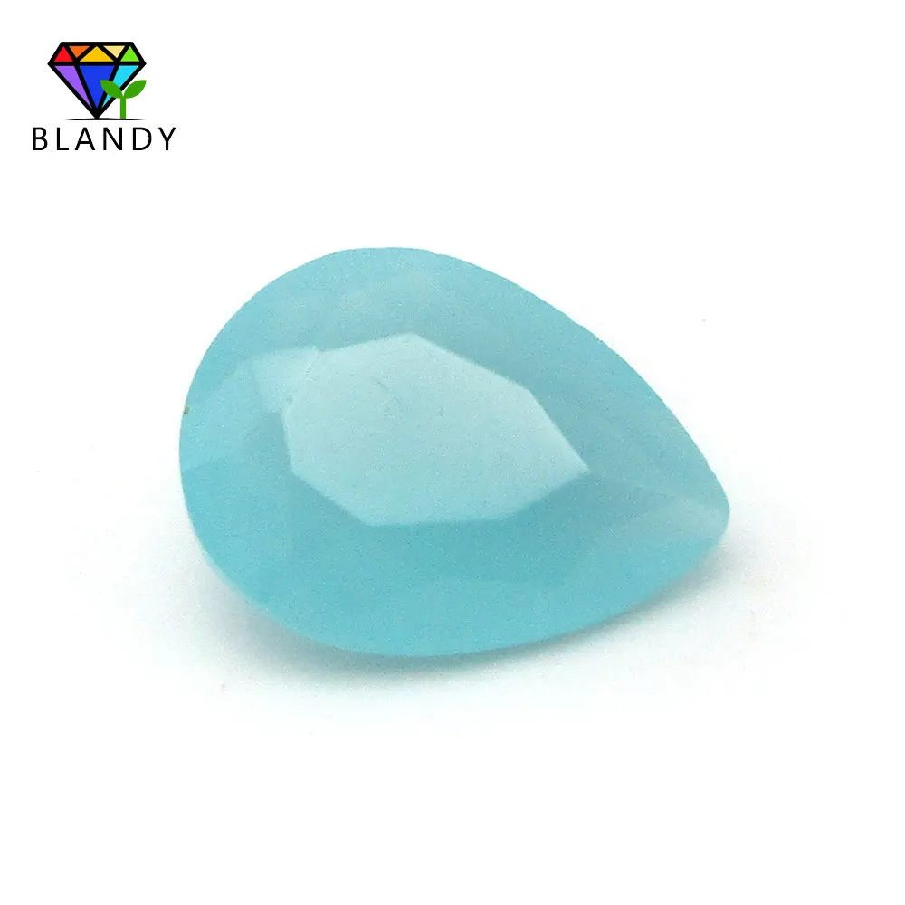 Free Shipping 50pcs/lot 3*4~13*18mm Various Colors Loose Glass Stone Pear Shape Machine Cut Glass Synthetic GemStone For Jewelry