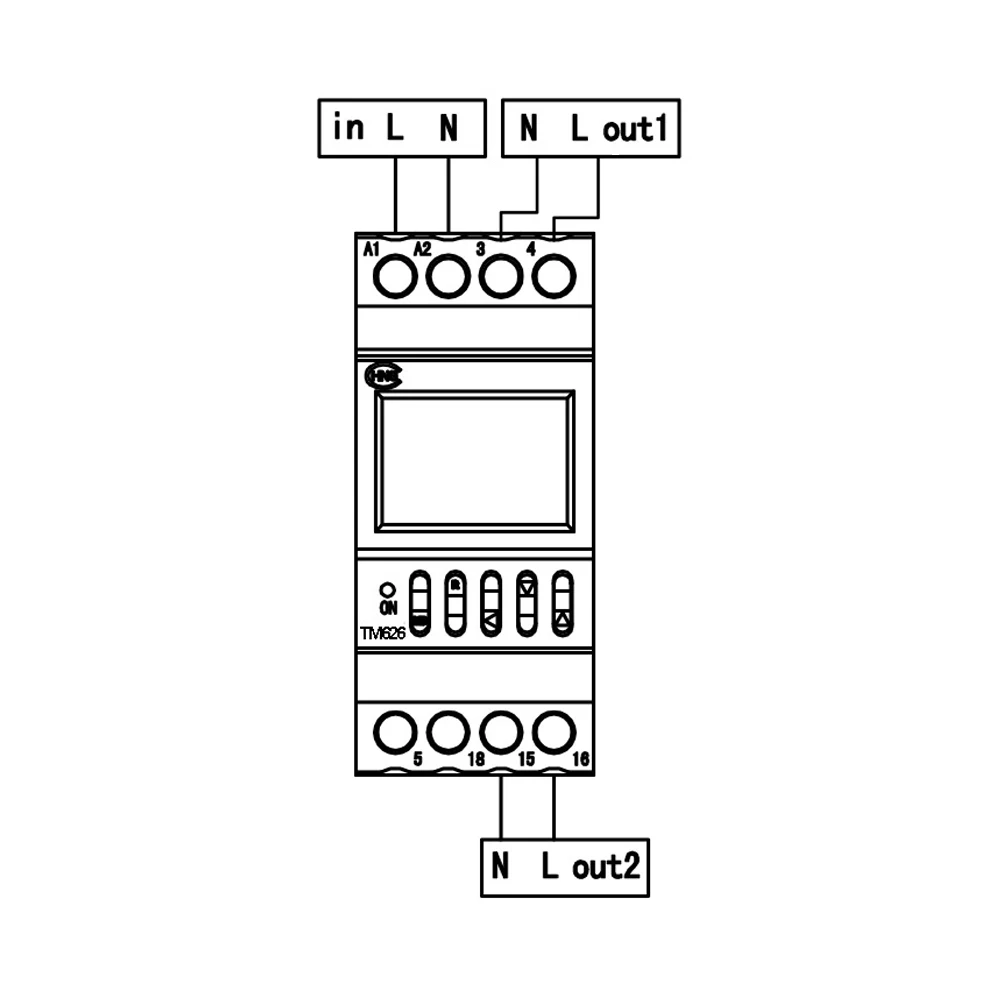 2 Channels Separate Control Output 7 Days Programmable Time Clock Switch, 1 Second Interval