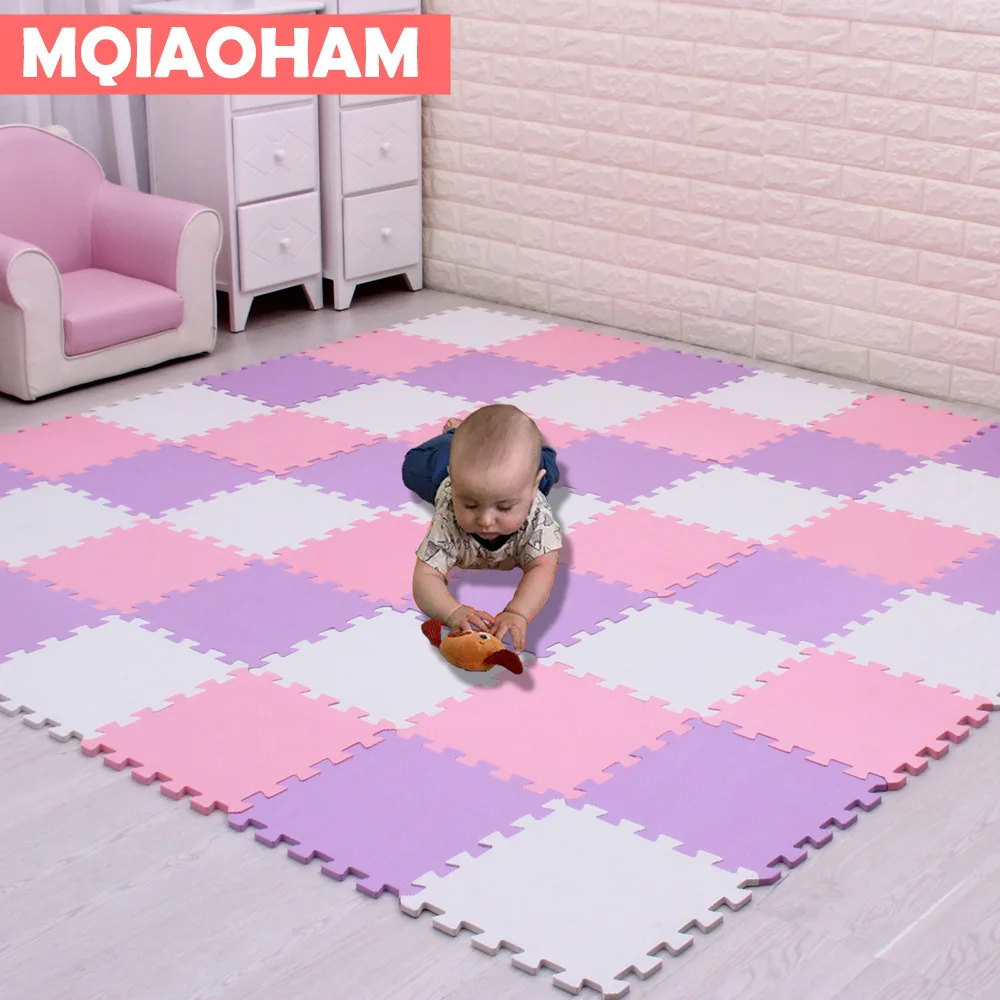 MQIAOHAM-tapis Puzzle en mousse EVA, tapis de jeu pour bébé, tapis de sol, tuiles d\'exercice bloquantes pour bébé, 18,24x29cm 0,8 cm d\'épaisseur