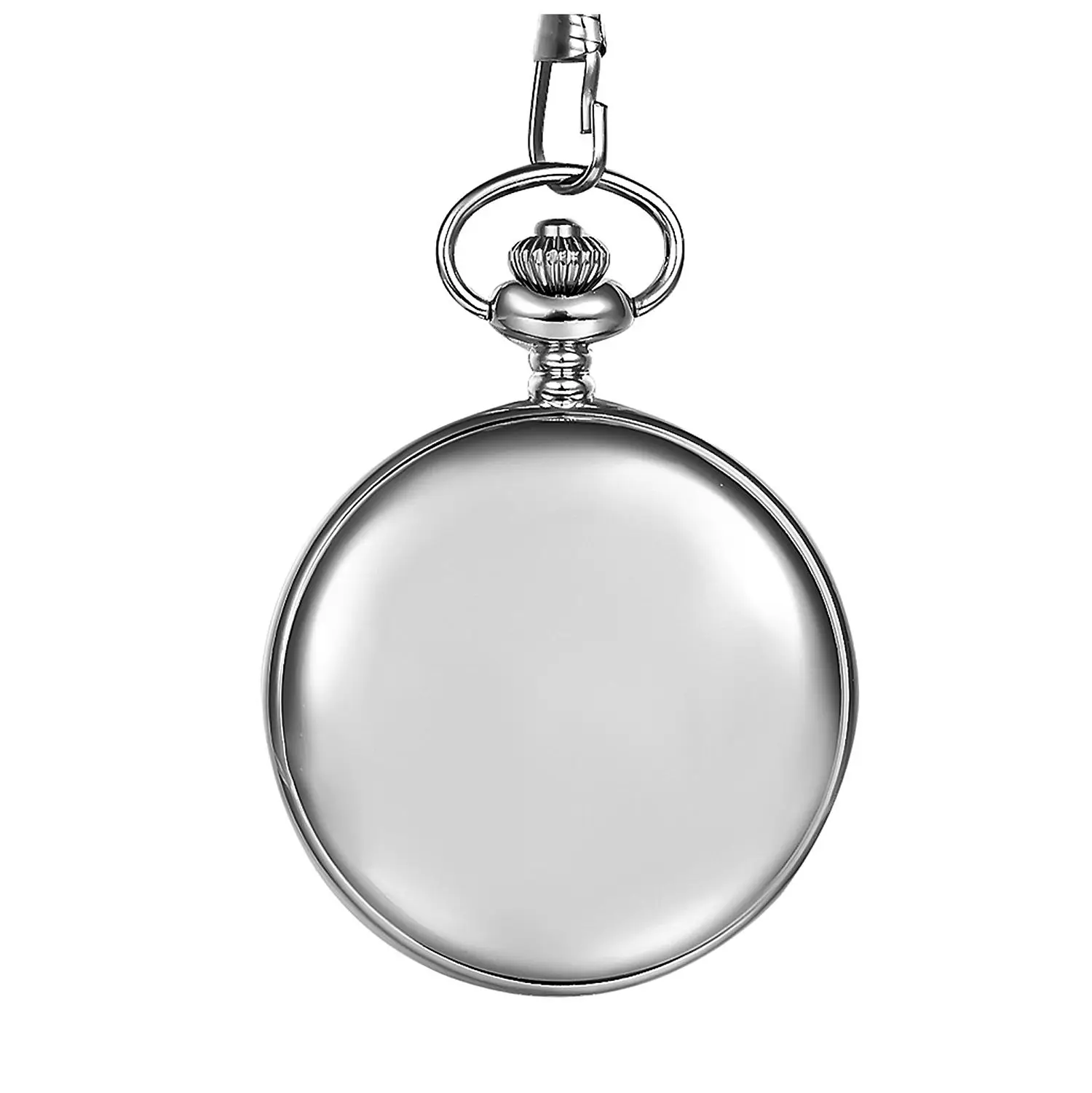 

Classic Smooth Vintage Mens Pocket Watch Xmas Gift (Silver)