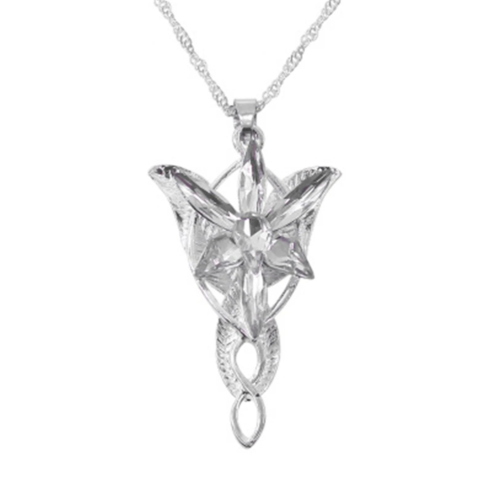 Fashion The Lord Necklace of Arwen Evenstar Pendent Movie Jewelry Crystal Twilight Star Pendent Torque Gift for Women