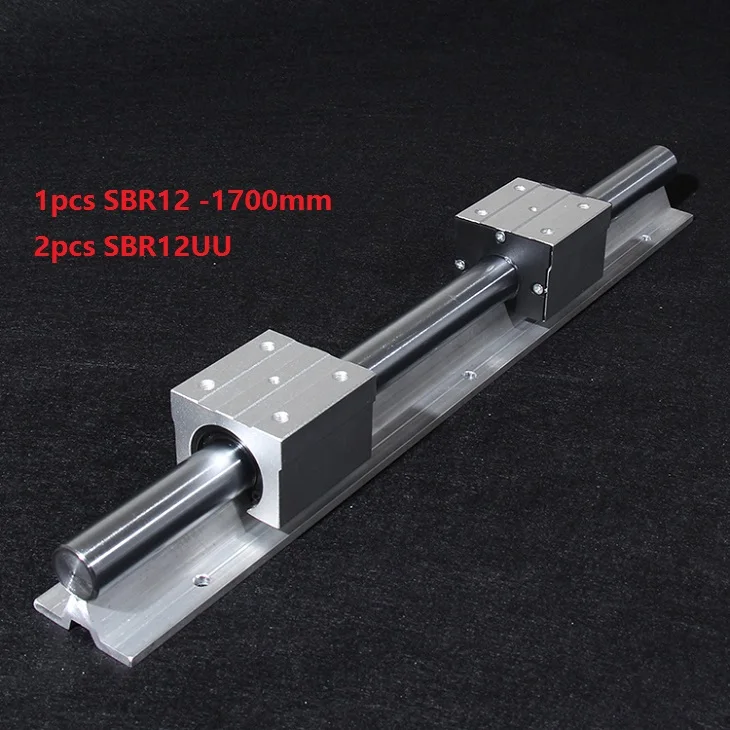 

1pcs SBR12 L-1700mm support rail linear rail guide + 2pcs SBR12UU linear bearing blocks for CNC router parts