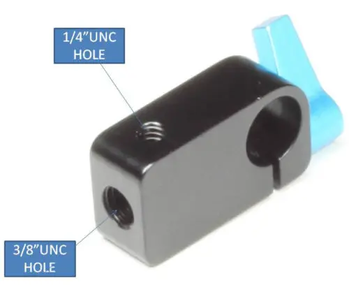 single Rod clamp and 1pcs 90 degree Rod Clamp for 15mm Support Rail Rig Rail (pack of Two)