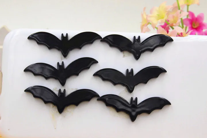 

50pcs/lot flat back planar resin bat in black color DIY resin cabochons accessories