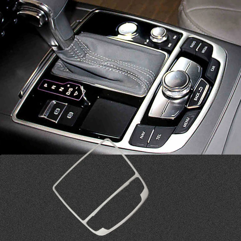 Car-Styling For Audi A6 C7 A7 2012-2017 High Quality Stainless Steel Gear Shift Panel Trim Frame  Decorative Stickers