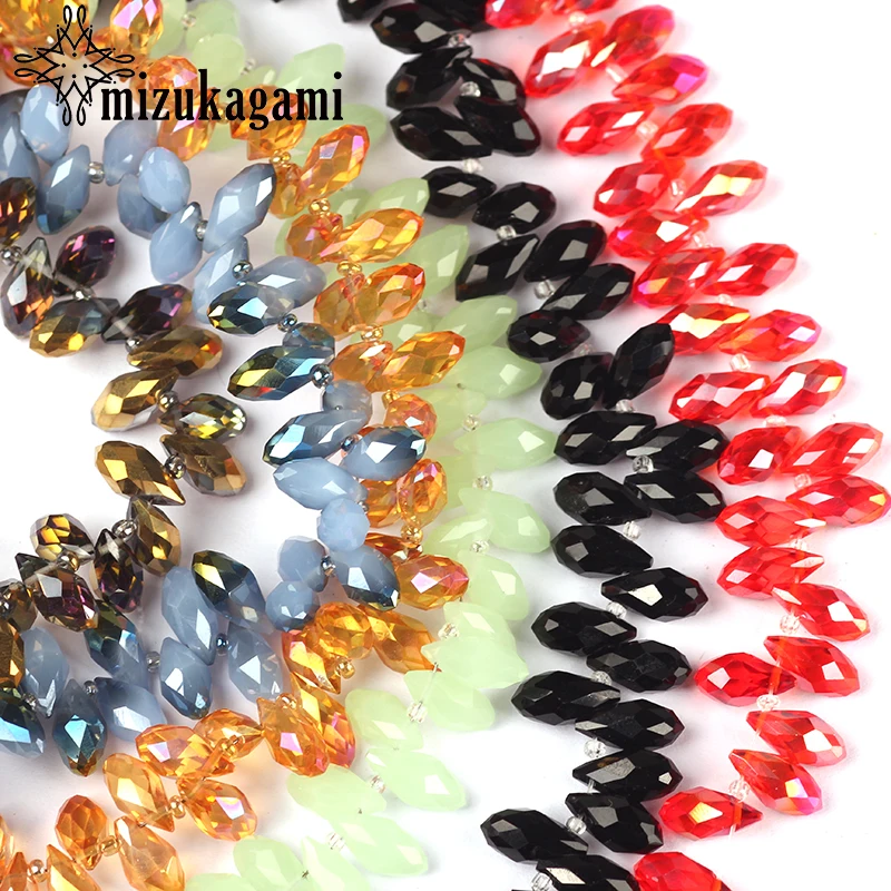 

97pcs/lot 6*12mm Water Drop Glass Crystal Beads Teardrop Charms Pendants For DIY Necklace Earrings Bracelet Accessories