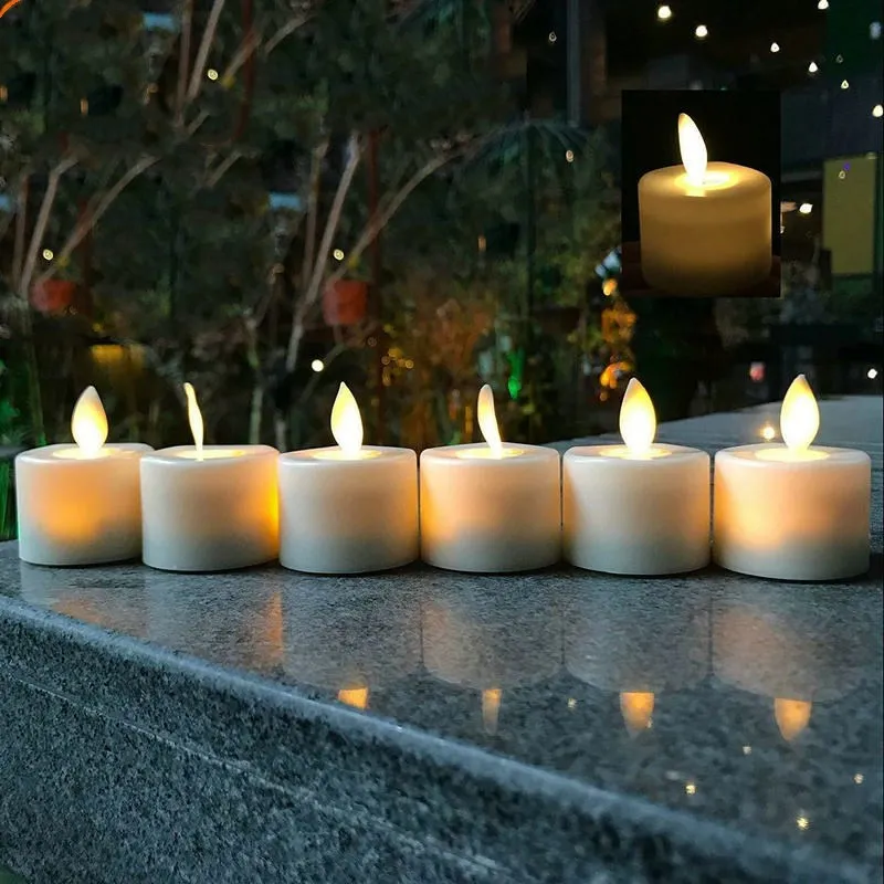 36 ชิ้นรีโมทคอนโทรล LED TeaLight เทียนแบตเตอรี่ใช้งานเต้นรํา wick ไฟฟ้าเสา votive โคมไฟงานแต่งงาน Xmas party decor