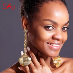 Sunny Jewelry Statement Big Earrings Long Drop Dangle Earrings For Women Ball Earrings Trendy Jewelry For Party Birthday Gifts