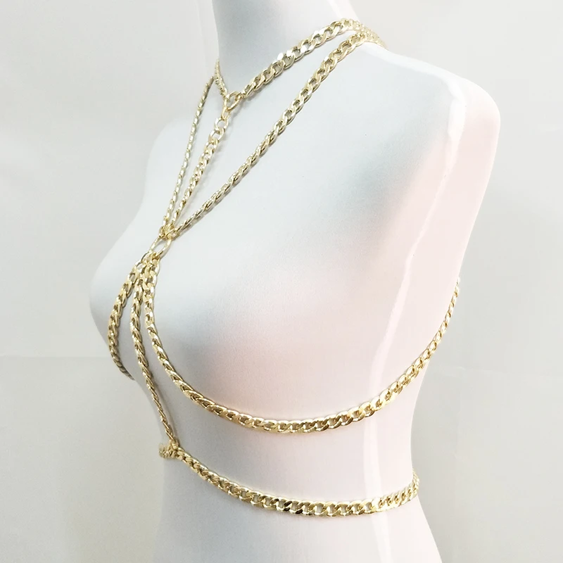 New design Punk luxury chunky chain Bikini Exclusive Heavy Custom Summer Style Body Chain BY0014