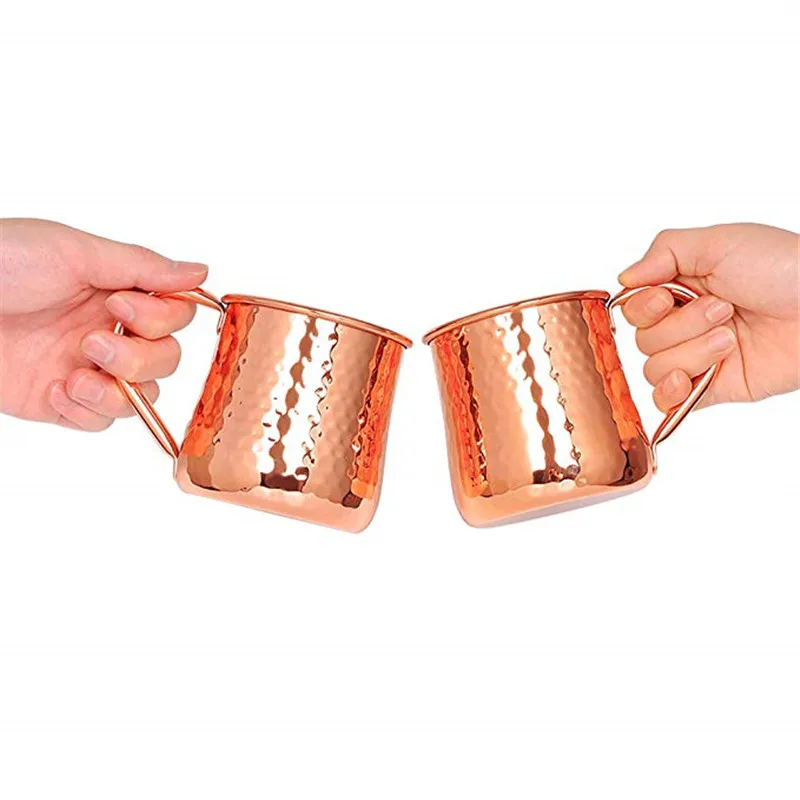 Cocktail Glass Stainless Steel Copper Hammer Point Mug Coffee Cup Bar Beer Mug Moscow Mule