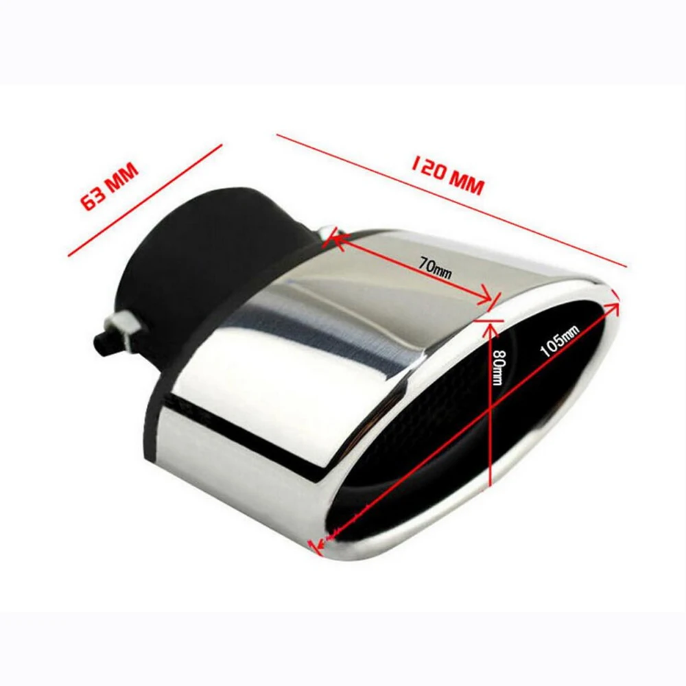 Car Exhaust Tail pipe Trim 304 Stainless Steel For Ford Fiesta Chevrolet Aveo Kia Rio 5 Mazda6 57mm Car Tail Pipe Universal