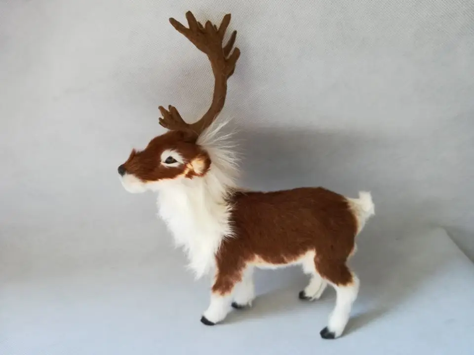 plastic&furs reindeer about 22x27cm model real life toy deer prop.home decoration Xmas gift b0585