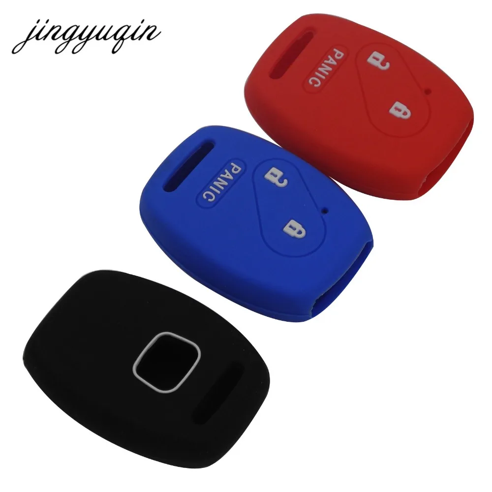 

jingyuqin 30pcs 2+ Panic 3 Buttons Remote Key Case Silicone Cover for Honda Accord Civic Pilot Fit Insight Protecor Holder