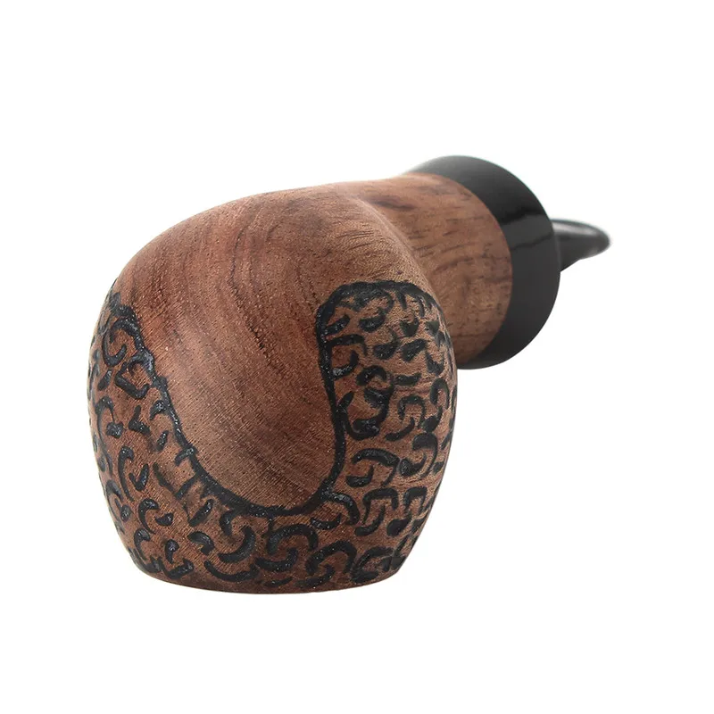 RU-MUXIANG Kevazingo Wooden Tobacco Pipe Straight Short Stem Small Portable Men Smoking Pipe With No Filter ad0050k01